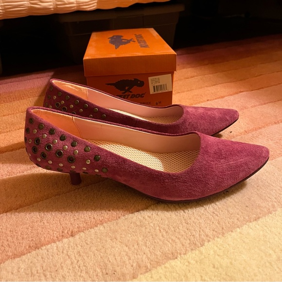Magenta Suede Kitten Heels by Rocket Dog - Picture 2 of 6